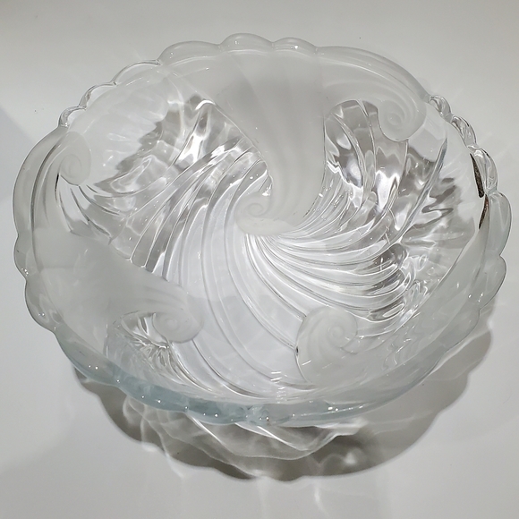 🌊 10 1/2" Large Crystal Ocean Waves 🌊 Bowl by Crystal Clear Studios Japan - Picture 13 of 15